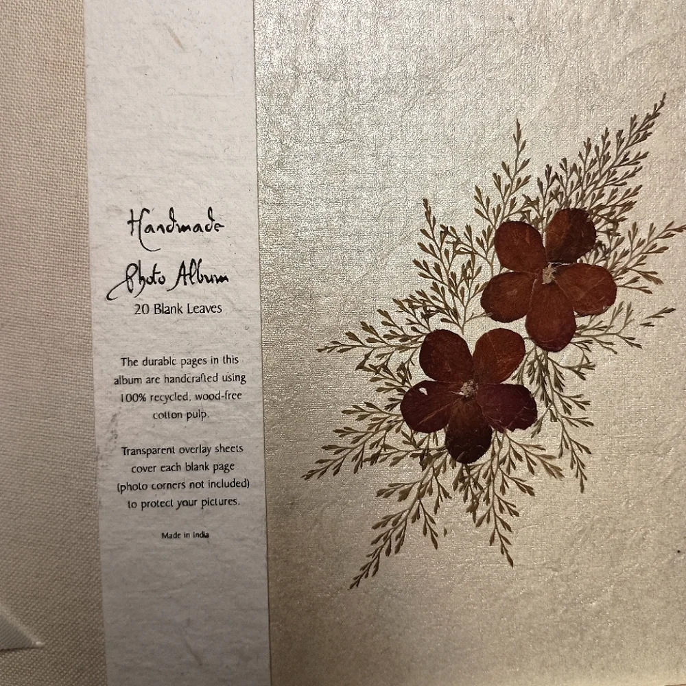 Vintage‎ Handmade India Recycled Pressed Floral Photo Album